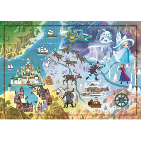 Puzzle clementoni disney mappa della storia: frozen 70x50cm multicolore