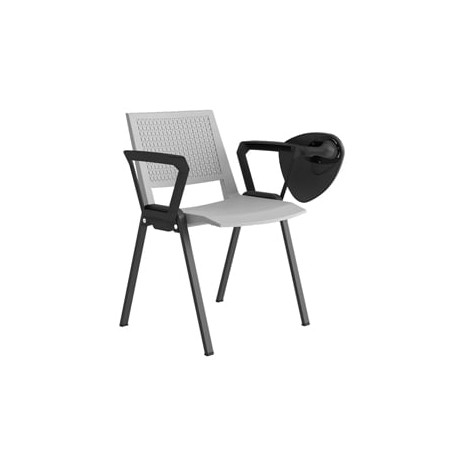 Seduta attesa unisit kentra kev con braccioli fissi+tavoletta grigio