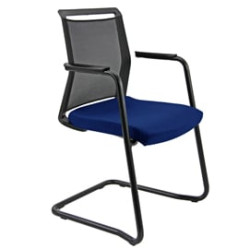 Seduta attesa unisit light lls con braccioli inclusi nero/blu [lls/eb]