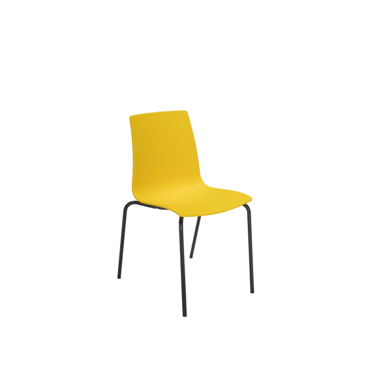 Seduta in polipropilene con base nero opaco candy giallo grandsoleil