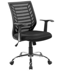 Sedia serena group operativa rete miami h8082k con braccioli nero