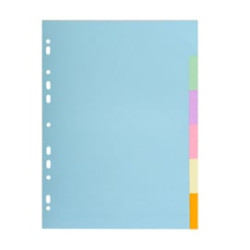 Divisori exacompta 1606e pastel a4 neutri 6 tasti in cartoncino riciclato
