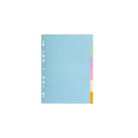 Divisori exacompta 1606e pastel a4 neutri 6 tasti in cartoncino riciclato