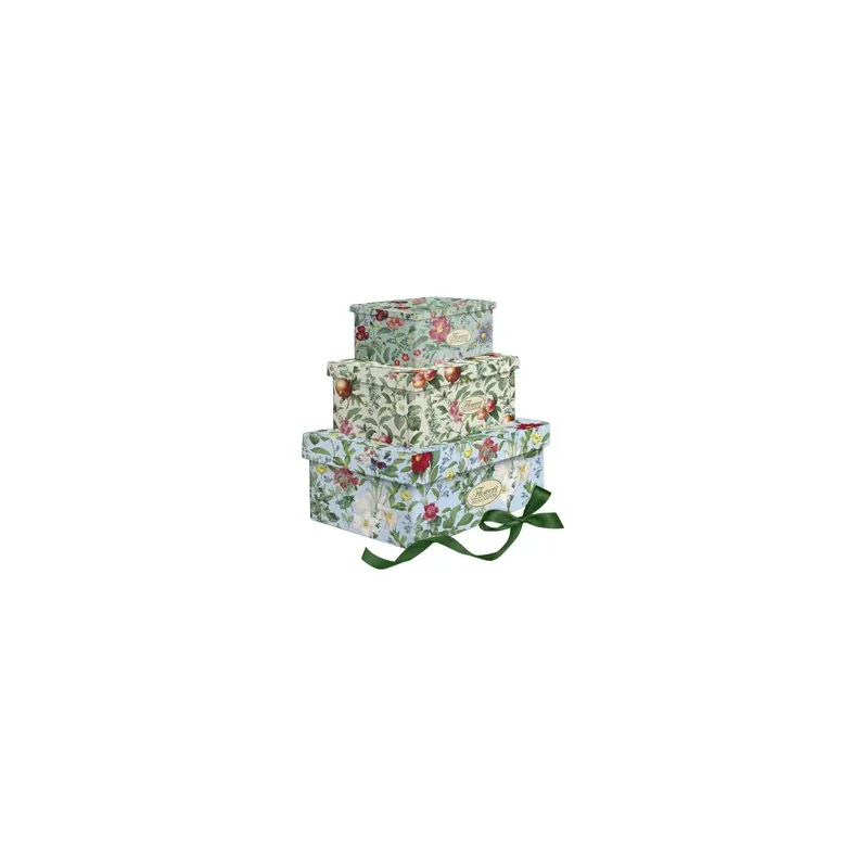 Set scatole regalo pigna nature flowers con nastro dimensioni assortite