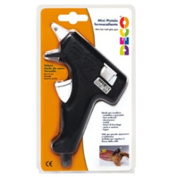 Pistola deco mini per colla a caldo 20w 2 stick 8mm inclusi nero