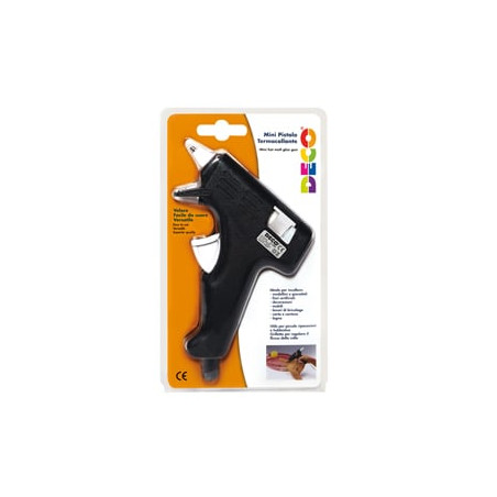 pistola deco mini per colla a caldo 20w 2 stick 8mm inclusi nero