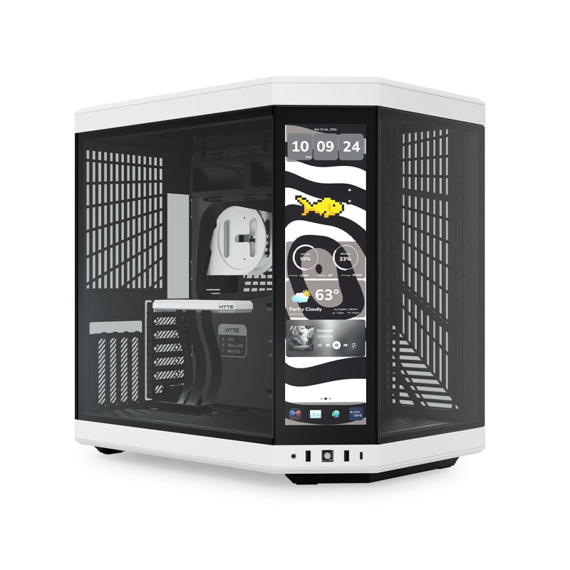 Case hyte y70 touch infinite (nero/bianco, tempered glass x 2) [cs-hyte-y70tti-wb]