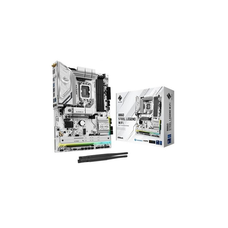 Scheda madre asrock b860 steel legend 1xthunderbolt atx 4xddr5 nero