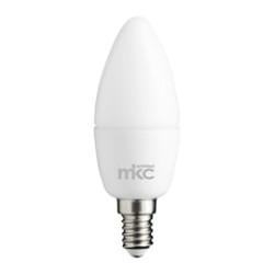 Lampadina led mkc candela 5.5w e14 3000k luce bianca calda bianco