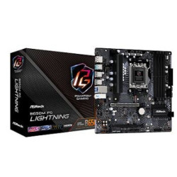 Scheda madre amd asrock b650m pg lightning am5 matx' 4xddr5 nero