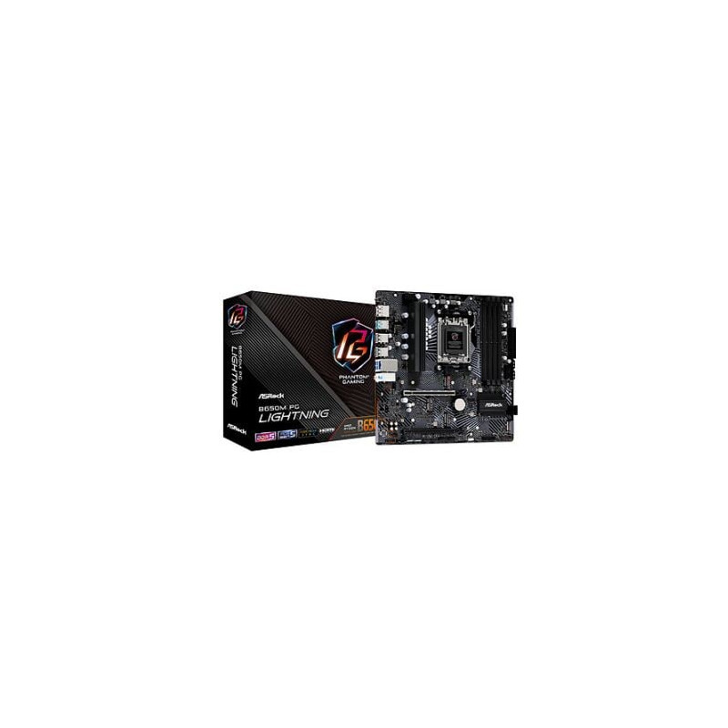 Scheda madre amd asrock b650m pg lightning am5 matx' 4xddr5 nero