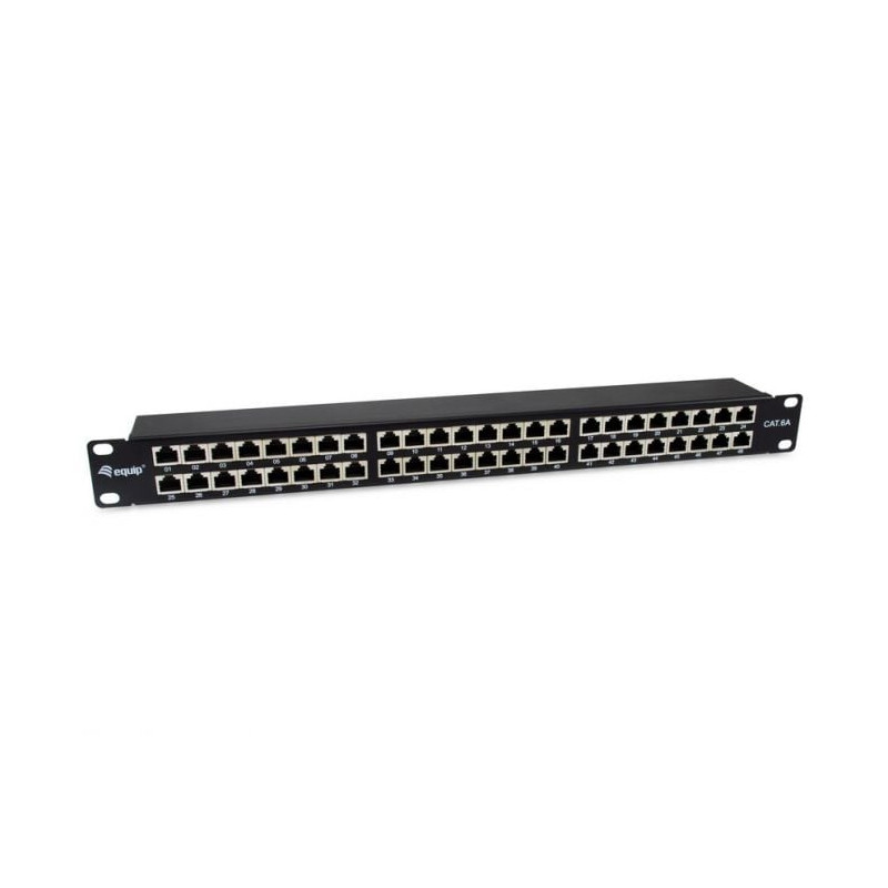 pannello patch equip schermato 1u 48-port 19" cat.6a nero