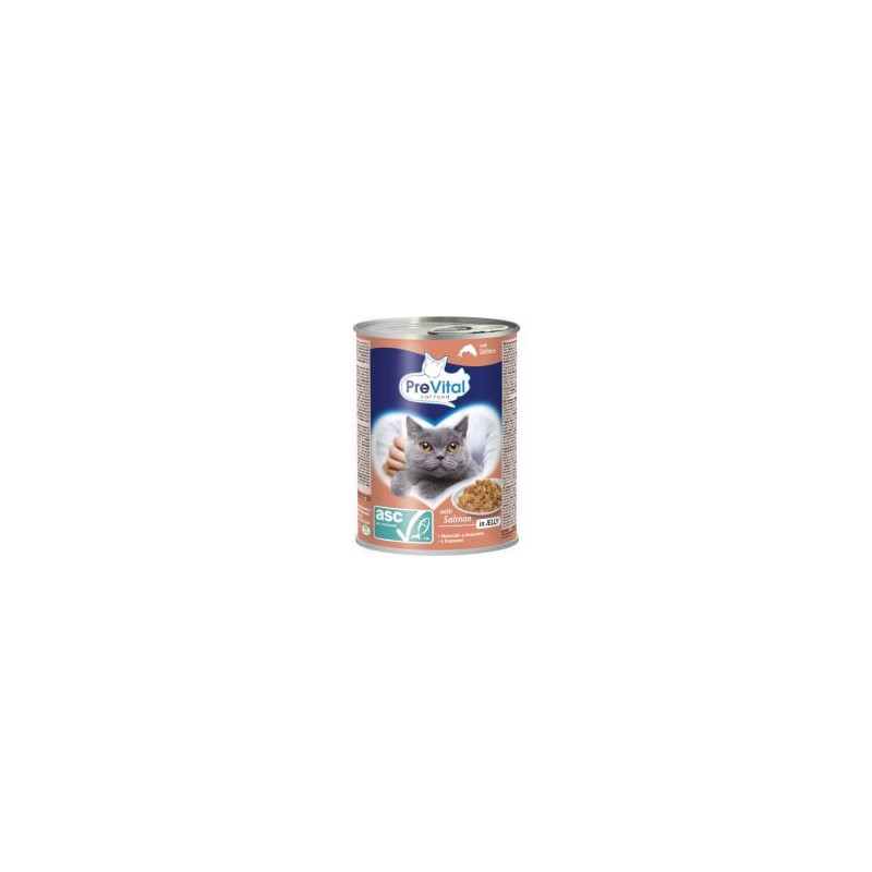 Cibo umido prevital cat food with asc salmon in jelly per gatti