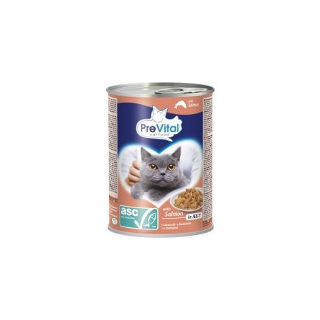 Cibo umido prevital cat food with asc salmon in jelly per gatti