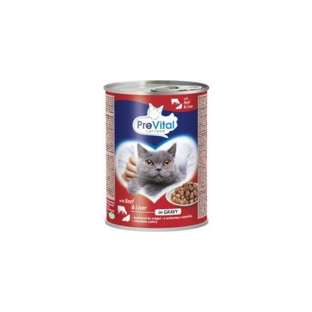 Cibo umido prevital cat food with beef and liver in sauce per gatti