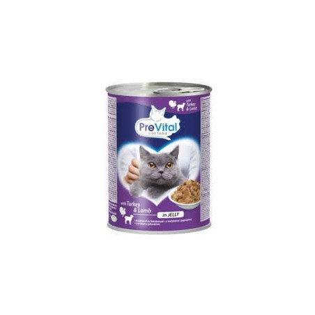 Cibo umido prevital cat food with lamb and turkey in jelly per gatti