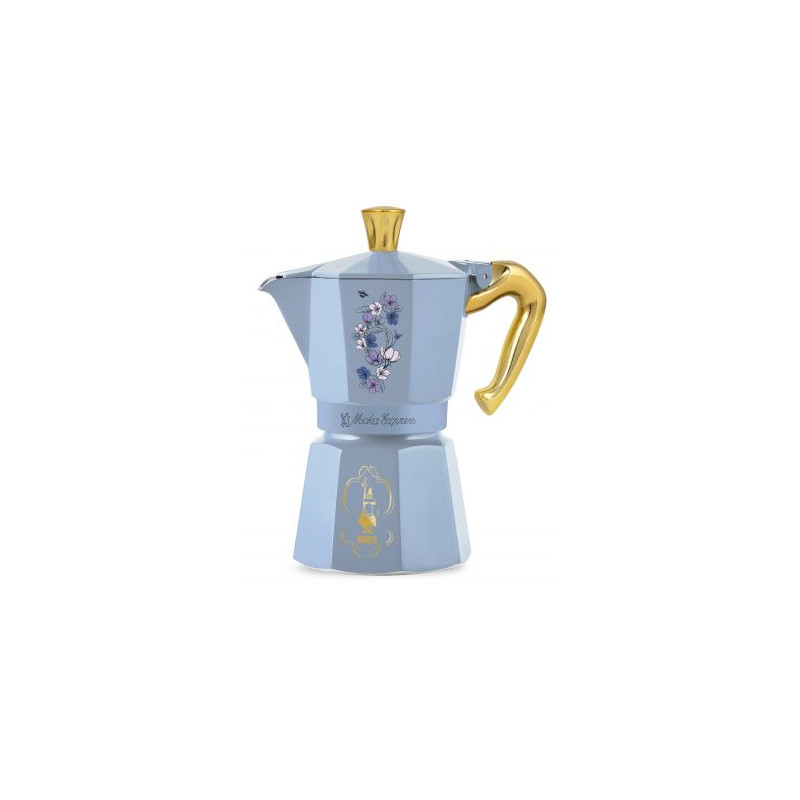 Caffettiera bialetti moka express bridgerton 3tz azzurro chiaro [moka