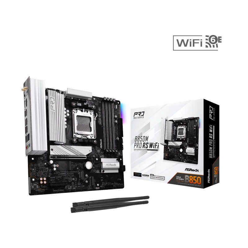 Scheda madre asrock b850m pro rs wifi (am5) [90-mxbr70-a0uayz]