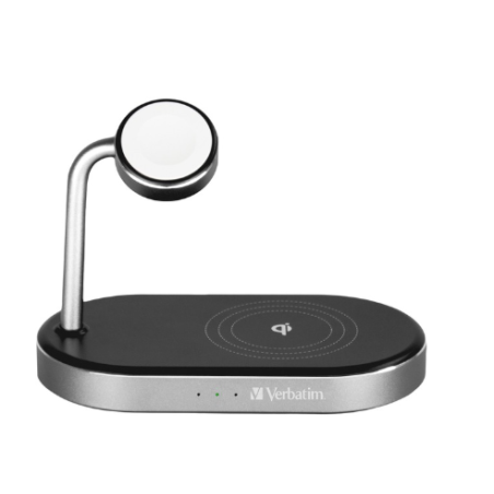 Stazione di ricarica verbatim wcs-02 44w 3a 3in1 nero/alluminio