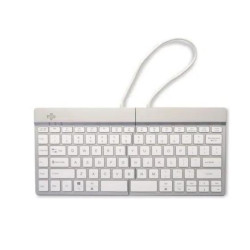 Tastiera ergonomica r-go split senza filo bluetooth qwerty bianco/argento