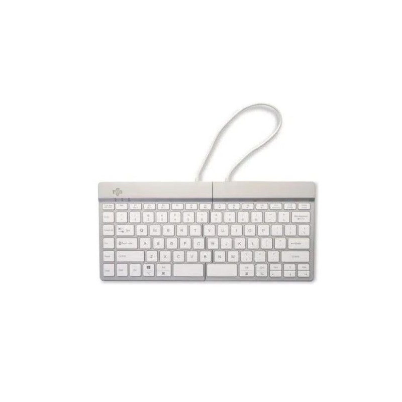 Tastiera ergonomica r-go split senza filo bluetooth qwerty bianco/argento
