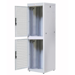 Armadio etsi 21" techly con 2 sezioni 600 porte grigliate grigio