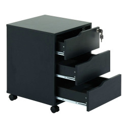 Cassettiera a tre cassetti techly con ruote per scrivania 341 x 350