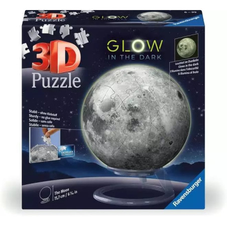 Puzzle ravensburger palla 3d la luna - glow-in-the-dark