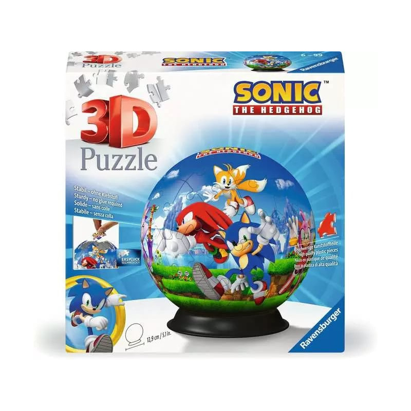 Puzzle ravensburger 3d palla sonic the hedgehog 72pezzi [11592]
