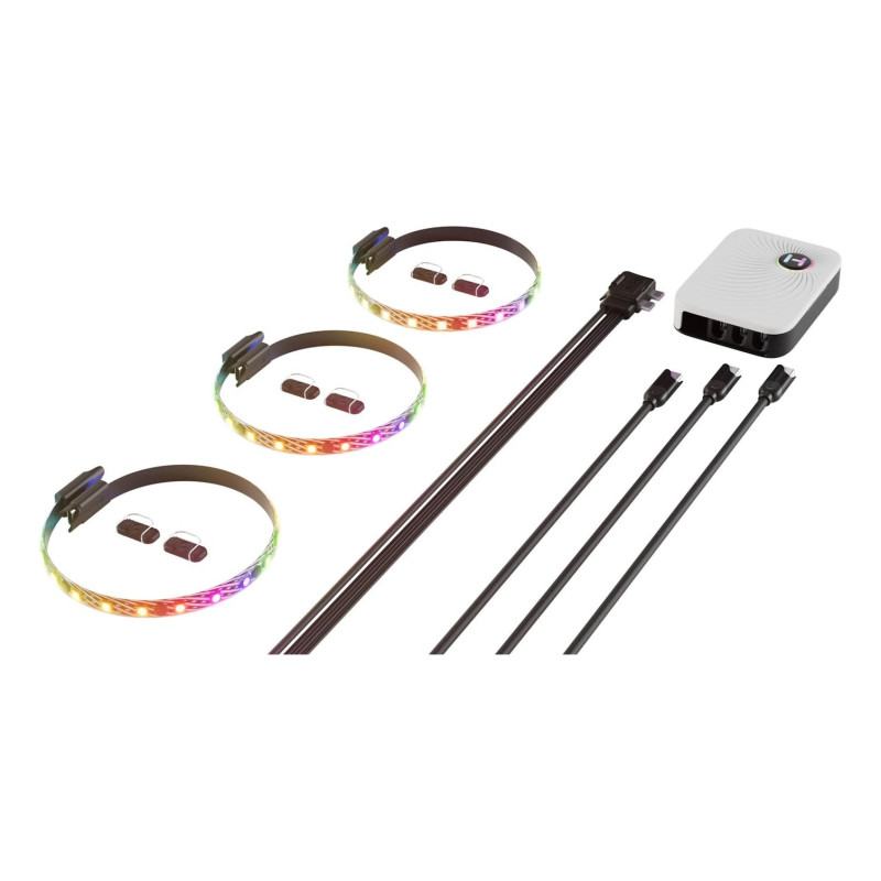 Striscia led hyte ls10 qrgb 3er-pack + nexus portal multicolore