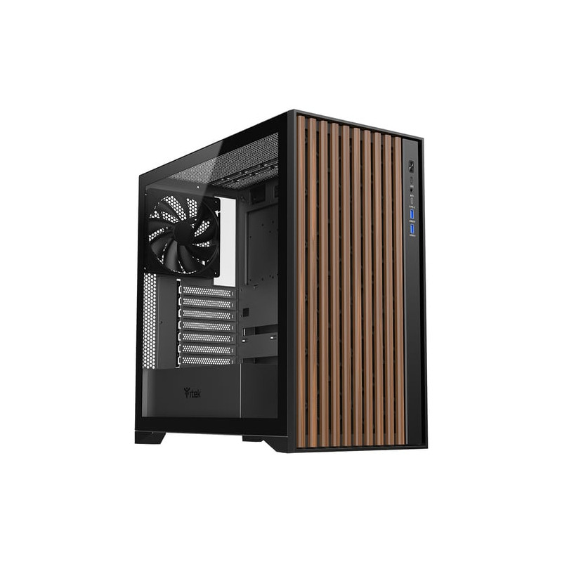 Case itek woody gaming tower atx nero [itgcawo28b]