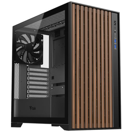 Case itek woody gaming tower atx nero [itgcawo28b]