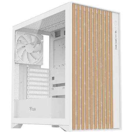 case itek woody gaming tower atx bianco [itgcawo28w]