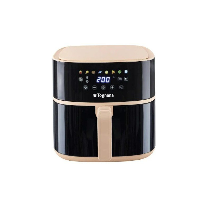 Friggitrice ad aria tognana in plastica/acciaio inox 2000w 8l champagne/nero